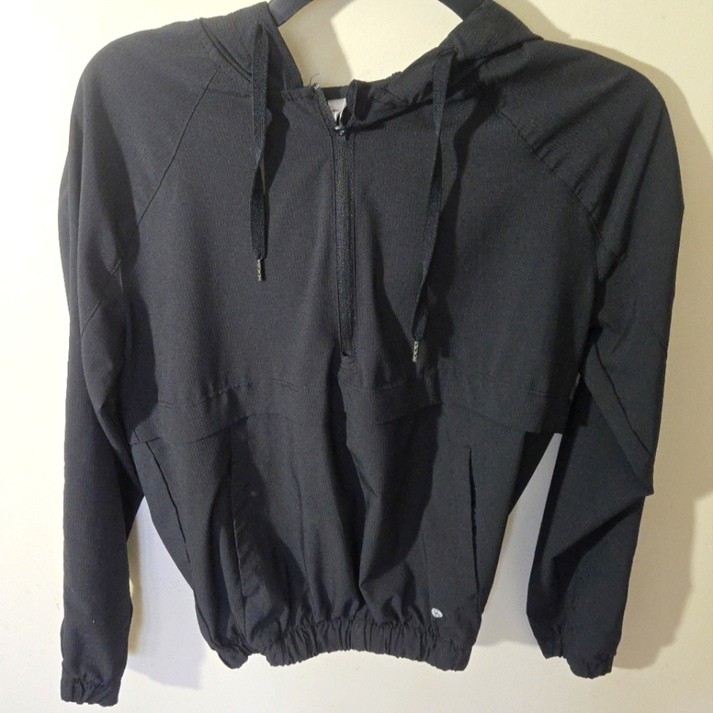 Black Hooded Pullover Jacket- Womans Small